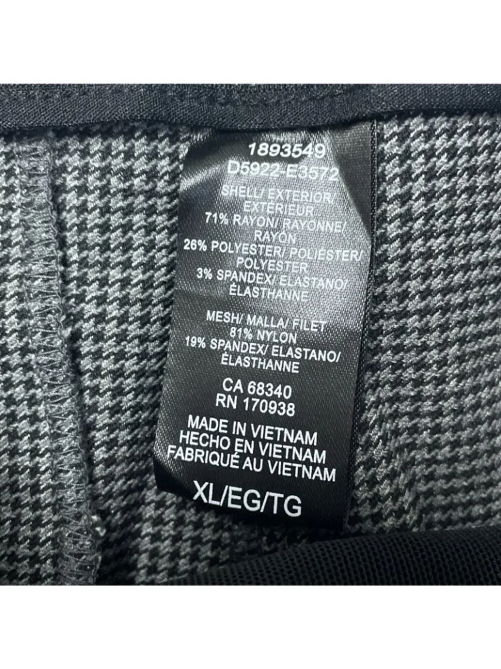 NWT Hilary Radley Women's XL Gray Black Pull-On Slim Leg Pants Mid Rise G2049